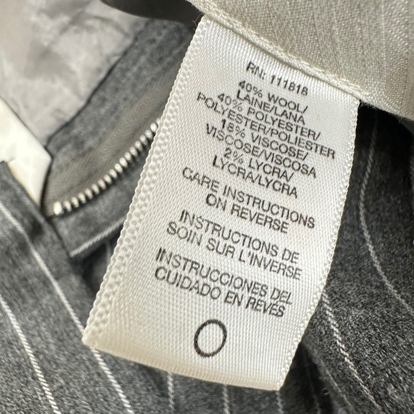 Michael Kors Women's 16 Gray Striped Pencil Skirt Office Wool Blend Academia - Picture 7 of 13